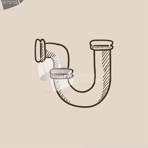 Image of Water pipeline sketch icon.