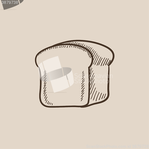 Image of Half of bread sketch icon.