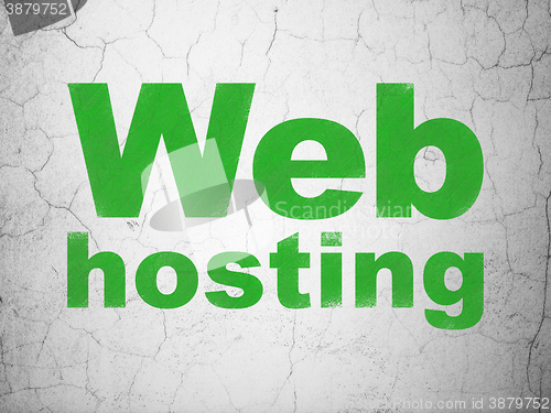 Image of Web development concept: Web Hosting on wall background