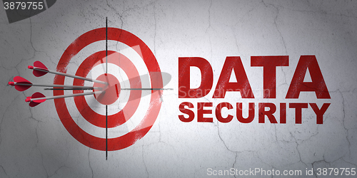 Image of Safety concept: target and Data Security on wall background