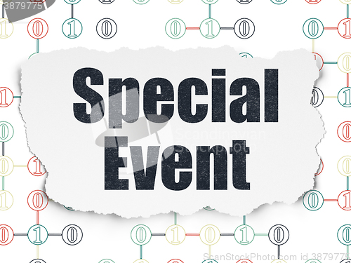 Image of Finance concept: Special Event on Torn Paper background