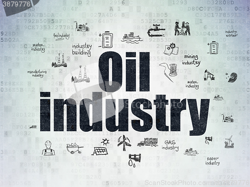 Image of Industry concept: Oil Industry on Digital Data Paper background