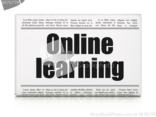 Image of Studying concept: newspaper headline Online Learning