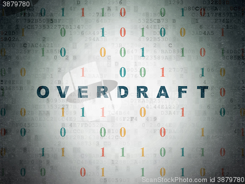 Image of Finance concept: Overdraft on Digital Data Paper background