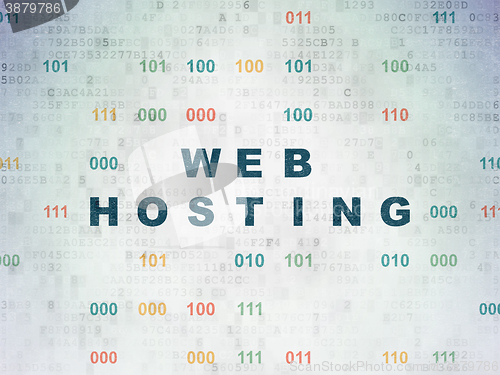 Image of Web design concept: Web Hosting on Digital Data Paper background