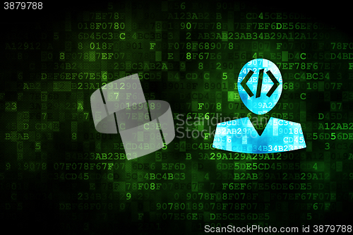 Image of Programming concept: Programmer on digital background