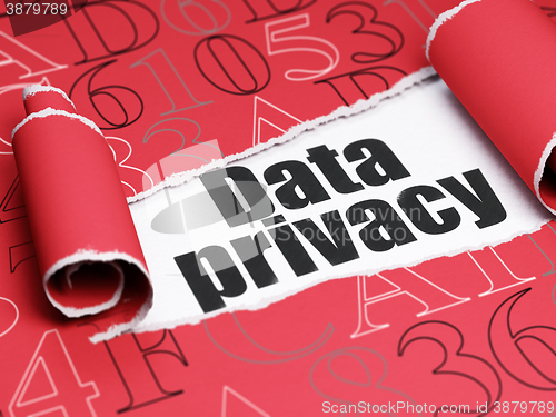 Image of Privacy concept: black text Data Privacy under the piece of  torn paper