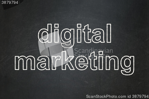 Image of Marketing concept: Digital Marketing on chalkboard background