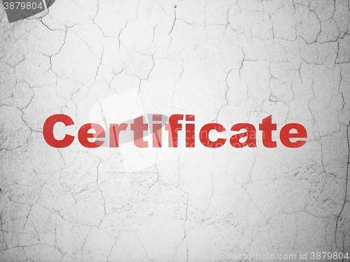 Image of Law concept: Certificate on wall background