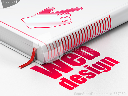 Image of Web design concept: book Mouse Cursor, Web Design on white background