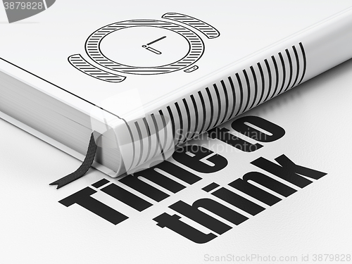 Image of Timeline concept: book Watch, Time To Think on white background