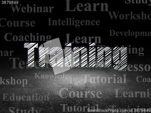 Image of Learning concept: Training in grunge dark room