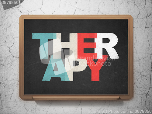 Image of Medicine concept: Therapy on School board background