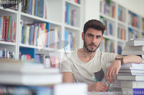 Image of student study  in school library