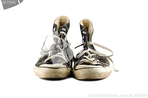 Image of Old Grungy Sneakers Isolated On White Background