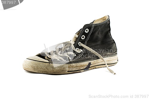 Image of Old Grungy Sneakers Isolated On White Background