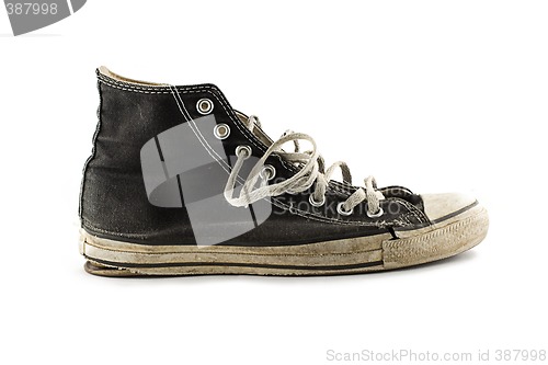 Image of Old Grungy Sneakers Isolated On White Background