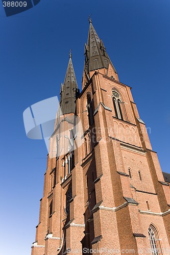 Image of Uppsala Cathedral, blue sky