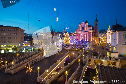 Image of Ljubljana in  Christmas time, Slovenia.