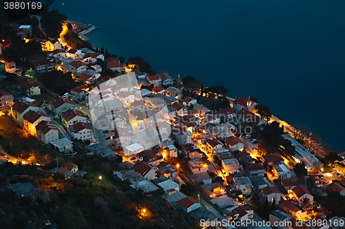 Image of Mediterranean town at night