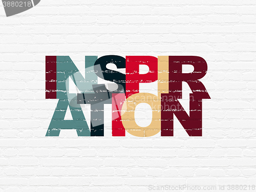 Image of Marketing concept: Inspiration on wall background