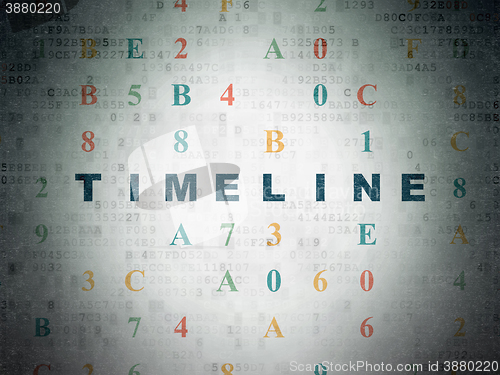 Image of Timeline concept: Timeline on Digital Data Paper background