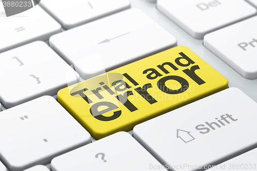 Image of Science concept: Trial And Error on computer keyboard background