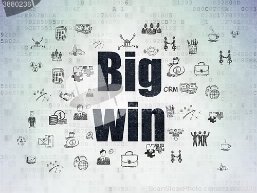 Image of Business concept: Big Win on Digital Data Paper background