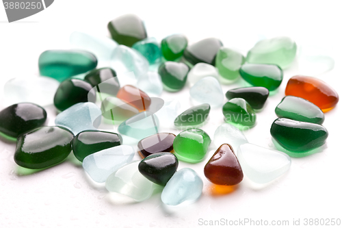 Image of glass pieces polished by the sea