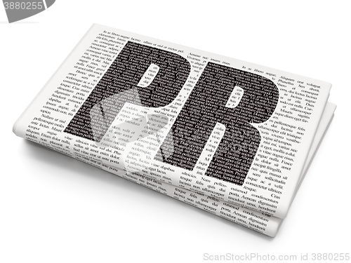 Image of Advertising concept: PR on Newspaper background
