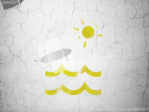 Image of Vacation concept: Beach on wall background