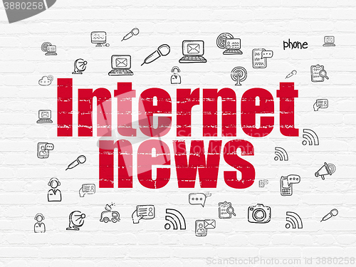 Image of News concept: Internet News on wall background