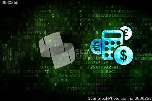 Image of Finance concept: Calculator on digital background