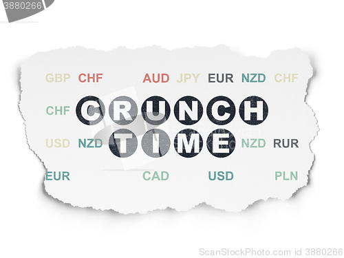 Image of Business concept: Crunch Time on Torn Paper background