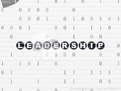 Image of Finance concept: Leadership on wall background