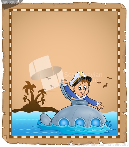 Image of Parchment with sailor on submarine