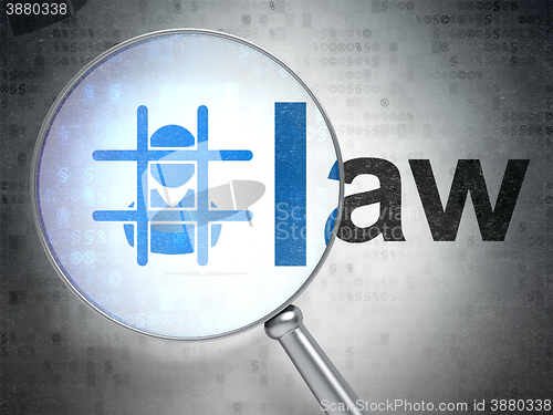 Image of Law concept: Criminal and Law with optical glass