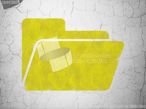 Image of Finance concept: Folder on wall background