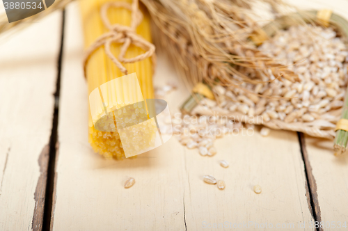 Image of organic Raw italian pasta and durum wheat 