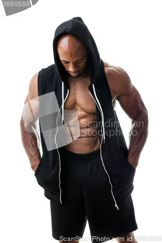 Image of Muscular Man Wearing a Hoodie