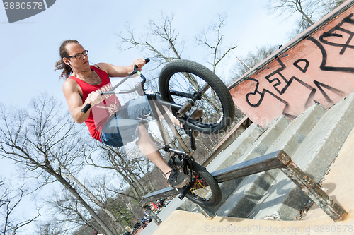 Image of BMX Rider Doing Tricks