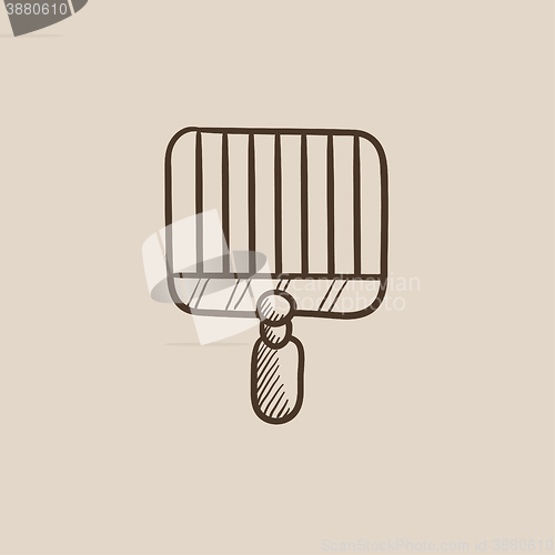 Image of Empty barbecue grill grate sketch icon.