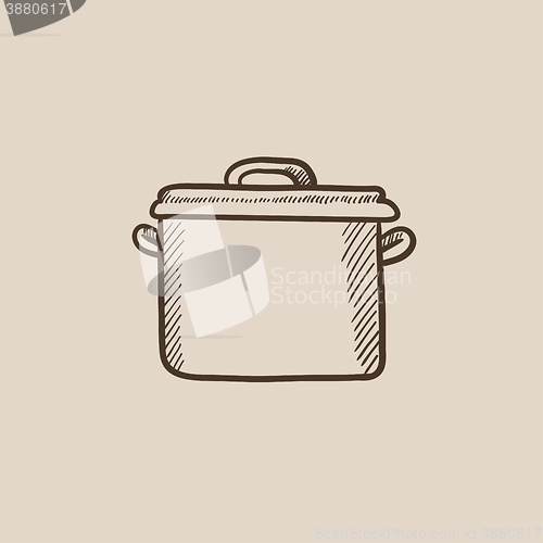 Image of Saucepan sketch icon.