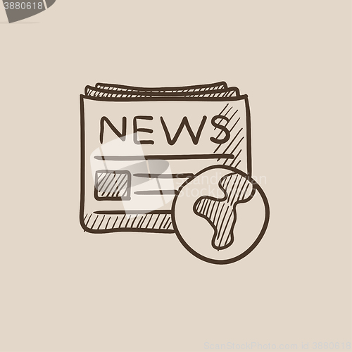 Image of International newspaper sketch icon.