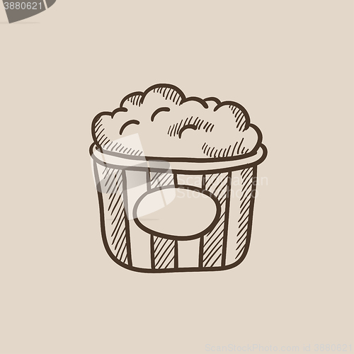 Image of Popcorn sketch icon.