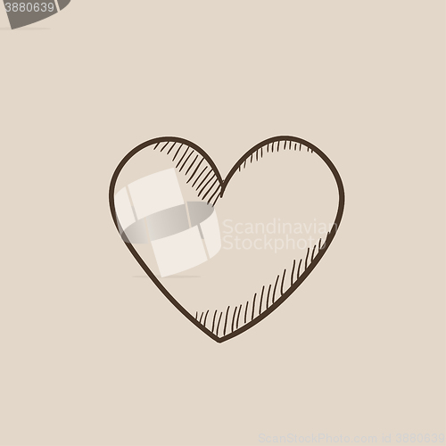 Image of Heart sign sketch icon.