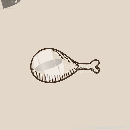 Image of Chicken leg sketch icon.