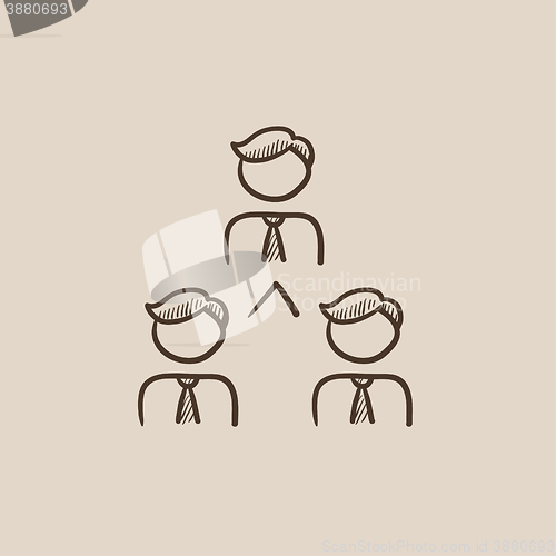 Image of Business team sketch icon.