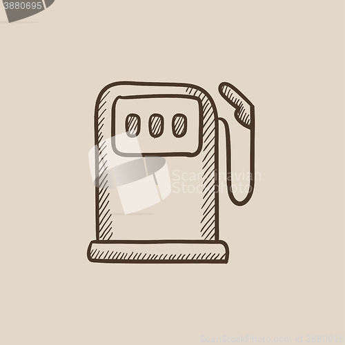 Image of Gas station sketch icon.