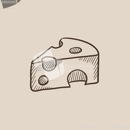 Image of Piece of cheese sketch icon.